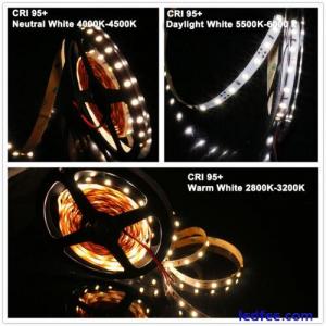 High CRI RA 95+ SMD5630 LED Strip Light Daylight White Neutral White Warm White