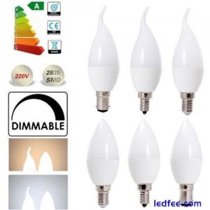 E14 E12 B15 5W Dimmable LED Chandelier Candle Light 220V 240V Bulb White Lamp BC
