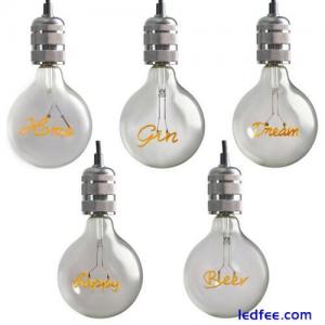 Word Light Bulb Decorative Vintage LED Worded Globe Bulbs BC B22 / ES E27 Lights