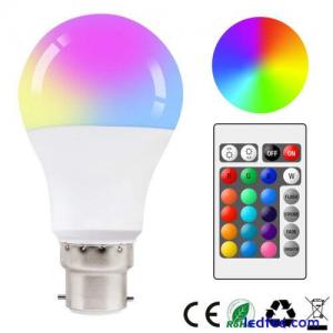 RGB B22 LED Bulb 10W Light Lights 12-Colour Changing Remote Control Lamp