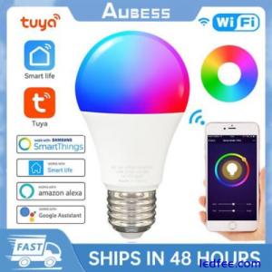 Tuya E27/ B22 Smart WiFi LED Light Bulb 9/15W RGB Colour Changing Remote Control