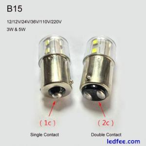 Light Bulb B15 LED Bayonet 3W &amp; 5W 12V/24V/36V/110V/220V Single / Double Contact