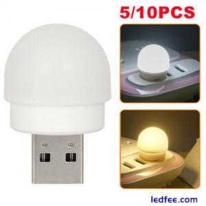 USB Mini LED Cool Warm White Night Light Bulb Portable Reading Flashlight 1/3/5x