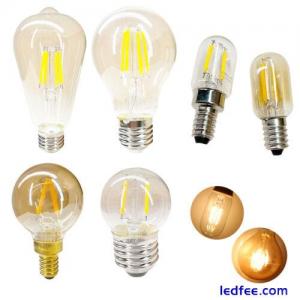 12V 24V 1W 6W E27 E14 E12 Vintage Retro COB LED Filament Light Bulb Glass Lamp