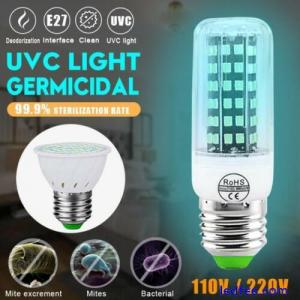 E27 2385 SMD LED Sterilize 250nm UV-C Light Germicidal UV Bulb Lamp Disinfection