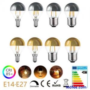 E14 E27 LED Bulb 4W Silver / Gold Top Vintage Dimmable Cool / Warm White 220V