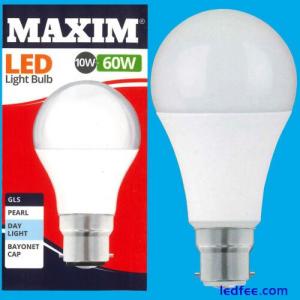 12x 10W (=60W) GLS BC B22 LED Light Bulb Lamp, 6500K Daylight White 806Lm Maxim