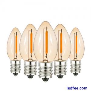 LED Filament Candle Light Bulb C7 1W Screw E14 Vintage Lamp Warm White AC 220V