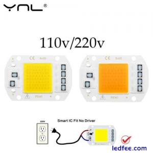 10x LED 10/20/30/50W Smart IC COB Chip 220V Driverless Beads Lamp Full Spectrum