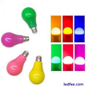 5W A60 Colorful LED Globe Light Bulbs E27 B22 220V Lamps For Bar Party Decor FC