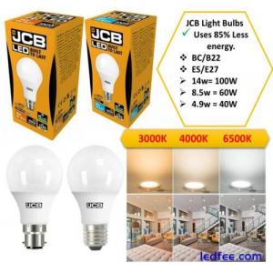 ENERGY SAVING JCB LED GLS LIGHT Bulbs 4.9w = 40w 8.5W=60W 14w=100W BC B22 ES E27