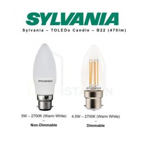 LED Candle Frosted Filament Light Bulb Lamp Bayonet B22 Warm White 5W 4.5W 475lm