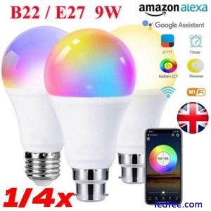 WiFi RGB Smart LED Light Bulb 9W Changing APP Control Alexa With Voice Control