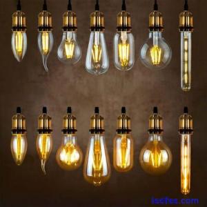 Vintage Filament LED Bulb Dimmable Clear Amber Glass Decorative Industrial Light