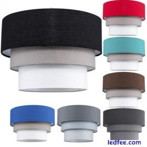 Fabric Ceiling Pendant Light Shade Lampshade Tiered Bedroom Living Room Lamp LED