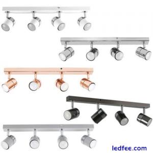 4 Way Ceiling Spotlight Adjustable Kitchen Bar Spot Light LED GU10 Bulbs Lamp