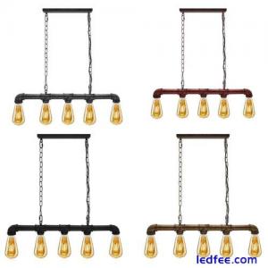 Vintage Industrial Retro Style Water Pipe Ceiling 5Pendant Lights Steampunk Lamp