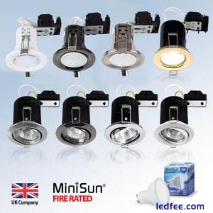 10 x Recessed Fire Rated Ceiling Downlights LED GU10 Spotlights Downlighters 