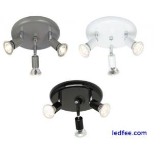 Modern 3 Way Ceiling Lights Adjustable LED GU10 Lamp Kitchen Spotlight Fitting