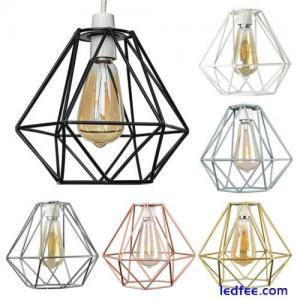 Ceiling Light Shade Geometric Pendant Lampshade Lamp Industrial Cage Vintage LED