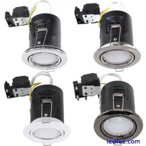 6 x Fire Rated Recessed LED GU10 Ceiling Downlight Spotlights Tiltable Lights