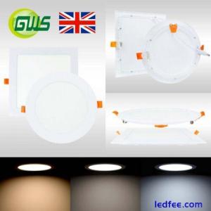 LED Recessed Light Panel Ceiling Down Light Ultra Slim Round &amp; Square Flat Panel