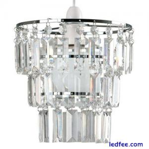 Lampshade Ceiling Pendant Light Shade Acrylic Crystal Easy Fit Chandelier Modern