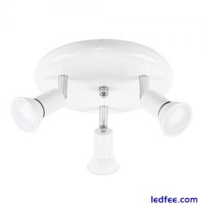 3 Way Adjustable Ceiling Spotlight Light Fitting Flush Spot Lamp LED GU10 Bulbs
