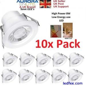 10x Pack 8W LED Downlight Cool White 4000 Aurora Enlite Spryte 240v Ceiling Spot