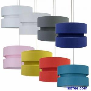 Easy Fit Ceiling Pendant Light Shade 30cm Fabric Drum Modern Lightshades