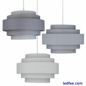 Modern Easy Fit Ceiling Light Shade 5 Tier Grey Pendant Lightshades