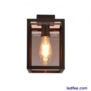 Modern Black Ceiling Flush Light Fitting IP44 Rated Bathroom Outdoor Porch