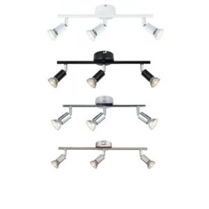 3 Way Modern Ceiling Spotlights GU10 Bulbs Adjustable LED Kitchen Bar Fitting