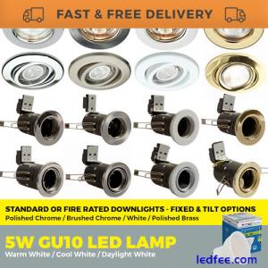 Standard or Fire Rated GU10 Downlights Fixed / Tilt with LED bulbs Ceiling Spots