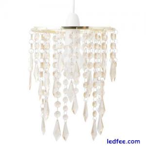 Modern Ceiling Lightshade Pendant Shade Gold with Amber Acrylic Jewels