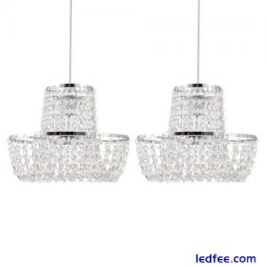 Set of 2 Chandelier Style Easy Fit Ceiling Light Shade Modern Pendant Shades