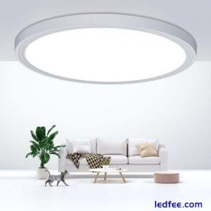 24W Flush Mount LED Ceiling Light Fixture (6000K, 2200LM) - White