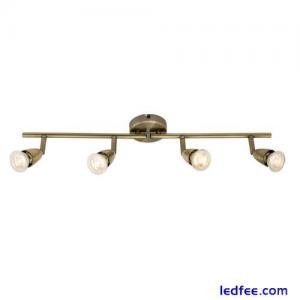 AMALFI GU10 Indoor Ceiling Spotlight Bar - Adjustable 4 Light White/Silver/Brass