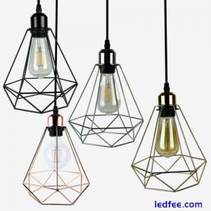 Industrial Metal Ceiling Lampshade Modern Geometric Cage Pendant light