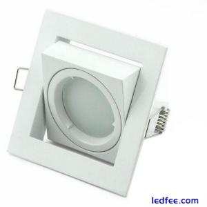 Square  Spotlight Tilt Ceiling  White GU10 Recessed Downlight Light LED