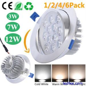 3W 7W 12W LED Recessed Downlight Ceiling Lamp Spotlight Warm Natural Cool White