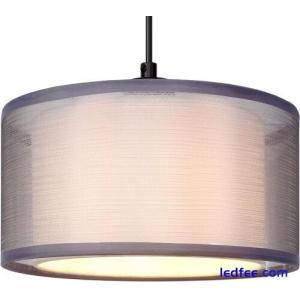 Round Ceiling Light 2-Tier Lamp Shade Light Fitting Shade Grey Light Shade