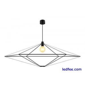 GoodHome Heyka Large Black Pendant Geometric ceiling light (Dia)1200mm