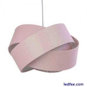 Modern Pink Glitter Twist Easy Fit Ceiling Lightshade Pendant Shade Bedroom