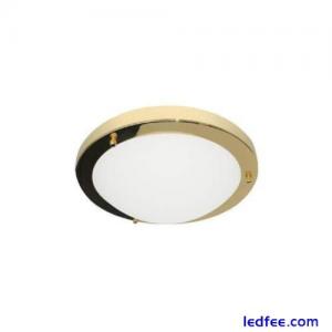 Forum Delphi Small 12W LED Flush Ceiling Light Brass