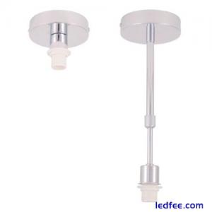Fixed or Adjustable Stem Flush Chrome Ceiling Cover For Fabric Shade