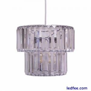 Modern Clear Acrylic Crystal Easy Fit Ceiling Lightshade Pendant Shade