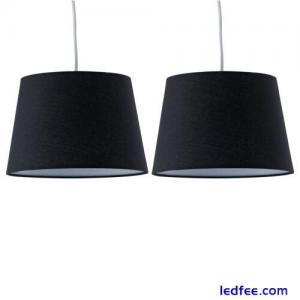 Set of 2 Black 23cm Easy Fit Lightshade Lampshade Pendant Table Lamp Shades
