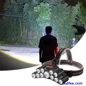 900000LM 11LED Headlamp Head Torch Fishing Camping Work Lights USB Rechargeable