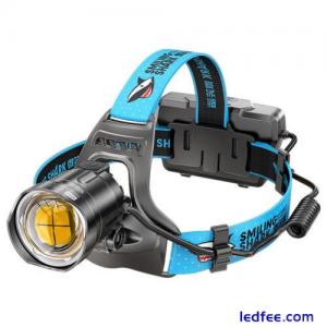 500000LM Powerful LED Headlamp 1500M Long Range Zoomable Headlight Hunt Torch